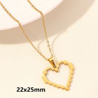 Elegant Simple Style Human Heart Shape Stainless Steel Plating Hollow Out 18k Gold Plated Pendant Necklace sku image 7