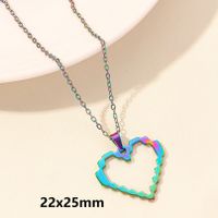 Elegant Simple Style Human Heart Shape Stainless Steel Plating Hollow Out 18k Gold Plated Pendant Necklace sku image 8