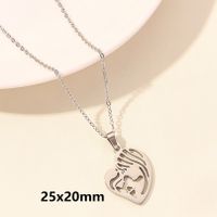 Elegant Simple Style Human Heart Shape Stainless Steel Plating Hollow Out 18k Gold Plated Pendant Necklace sku image 2