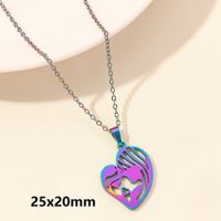 Elegant Simple Style Human Heart Shape Stainless Steel Plating Hollow Out 18k Gold Plated Pendant Necklace sku image 10