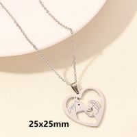 Elegant Simple Style Human Heart Shape Stainless Steel Plating Hollow Out 18k Gold Plated Pendant Necklace sku image 3