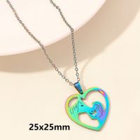 Elegant Simple Style Human Heart Shape Stainless Steel Plating Hollow Out 18k Gold Plated Pendant Necklace sku image 12