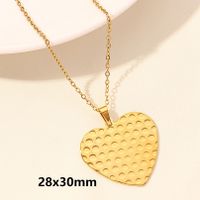 Elegant Simple Style Human Heart Shape Stainless Steel Plating Hollow Out 18k Gold Plated Pendant Necklace sku image 13