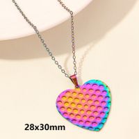 Elegant Simple Style Human Heart Shape Stainless Steel Plating Hollow Out 18k Gold Plated Pendant Necklace sku image 14