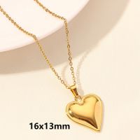 Elegant Simple Style Human Heart Shape Stainless Steel Plating Hollow Out 18k Gold Plated Pendant Necklace sku image 15