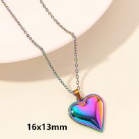 Elegant Simple Style Human Heart Shape Stainless Steel Plating Hollow Out 18k Gold Plated Pendant Necklace sku image 16