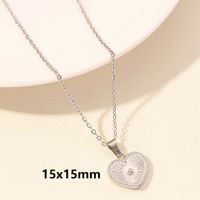 Elegant Simple Style Human Heart Shape Stainless Steel Plating Hollow Out 18k Gold Plated Pendant Necklace sku image 6