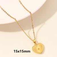 Elegant Simple Style Human Heart Shape Stainless Steel Plating Hollow Out 18k Gold Plated Pendant Necklace sku image 17