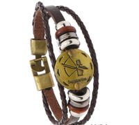 Retro Constellation Leather Unisex Wristband sku image 10