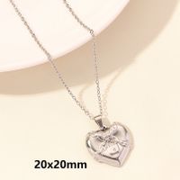 304 Stainless Steel Elegant Cute Luxurious Plating Heart Shape Pendant Necklace sku image 1