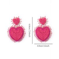 1 Pair Casual Elegant Letter Heart Shape Beaded Inlay Stainless Steel Cloth Glass Zircon Drop Earrings sku image 1