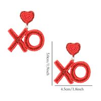1 Pair Casual Elegant Letter Heart Shape Beaded Inlay Stainless Steel Cloth Glass Zircon Drop Earrings sku image 2