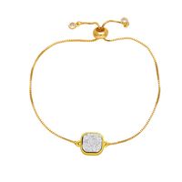 Modern Style Simple Style Square Copper Plating Inlay Ore 18k Gold Plated Bracelets main image 6