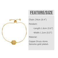Modern Style Simple Style Square Copper Plating Inlay Ore 18k Gold Plated Bracelets main image 2