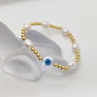 Ig Style Devil's Eye Eye Freshwater Pearl Copper Women's Bracelets main image 3