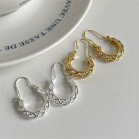 1 Pair Simple Style Solid Color Plating Copper Silver Plated Earrings main image 1