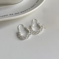 1 Pair Simple Style Solid Color Plating Copper Silver Plated Earrings main image 6