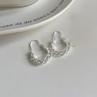 1 Paire Style Simple Couleur Unie Placage Le Cuivre Plaqué Argent Des Boucles D'Oreilles main image 6