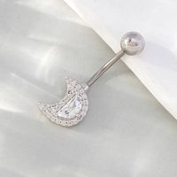 Hip-hop Geometric Stainless Steel Silver Plated Zircon Belly Ring In Bulk main image 1