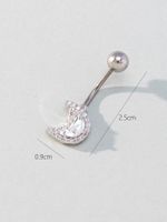 Hip-hop Geometric Stainless Steel Silver Plated Zircon Belly Ring In Bulk main image 2