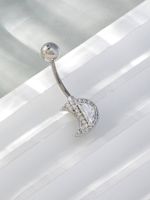 Hip-hop Geometric Stainless Steel Silver Plated Zircon Belly Ring In Bulk main image 3