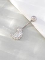 Hip-hop Geometric Stainless Steel Silver Plated Zircon Belly Ring In Bulk main image 6