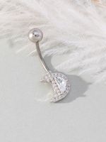 Hip-hop Geometric Stainless Steel Silver Plated Zircon Belly Ring In Bulk main image 4