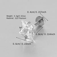 1 Piece Lip Rings Simple Style Classic Style Solid Color Pure Titanium Polishing Inlay Zircon Lip Rings main image 2
