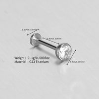 1 Piece Lip Rings Simple Style Classic Style Solid Color Pure Titanium Polishing Inlay Zircon Lip Rings main image 5