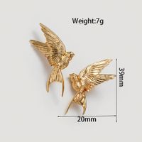 1 Pair Ig Style Bird Plating Alloy Gold Plated Ear Studs main image 2