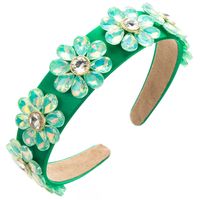 Women's Elegant Flower Cloth Plating Inlay Glass Drill Hair Band sku image 1