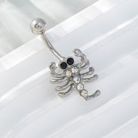 Hip-hop Cool Style Scorpion Alloy Silver Plated Zircon Belly Ring In Bulk main image 1