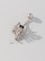 Hip-hop Cool Style Scorpion Alloy Silver Plated Zircon Belly Ring In Bulk main image 2