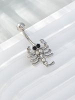 Hip-hop Cool Style Scorpion Alloy Silver Plated Zircon Belly Ring In Bulk main image 5