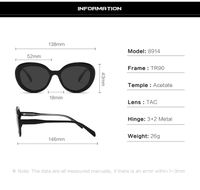 Casual Solid Color Tac Oval Frame Full Frame Women's Sunglasses main image 2