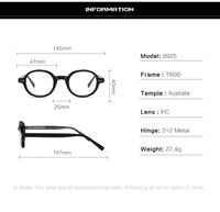 Simple Style Solid Color Ac Oval Frame Full Frame Optical Glasses main image 2