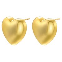 1 Pair Vintage Style Exaggerated Simple Style C Shape Heart Shape Solid Color Plating Brass Ear Studs sku image 1