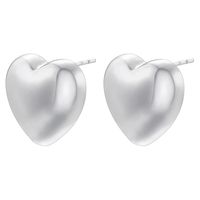 1 Pair Vintage Style Exaggerated Simple Style C Shape Heart Shape Solid Color Plating Brass Ear Studs sku image 2