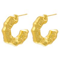 1 Pair Vintage Style Exaggerated Simple Style C Shape Heart Shape Solid Color Plating Brass Ear Studs sku image 7