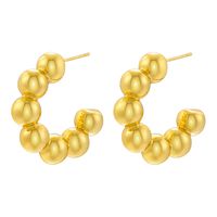 1 Pair Vintage Style Exaggerated Simple Style C Shape Heart Shape Solid Color Plating Brass Ear Studs main image 4