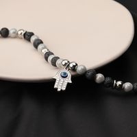304 Stainless Steel Casual Simple Style Classic Style Beaded Devil's Eye Palm Pendant Necklace main image 6
