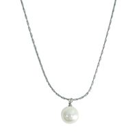 Simple Style Round Pearl Glass Bead Titanium Steel Plating 18k Gold Plated Necklace main image 7