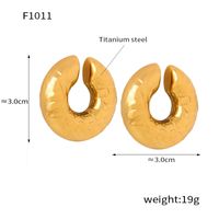 1 Pair Vintage Style U Shape Enamel Plating Titanium Steel 18k Gold Plated Ear Cuffs main image 7