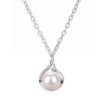 Simple Style Water Droplets Copper Plating Hollow Out Inlay Zircon White Gold Plated Pendant Necklace main image 3