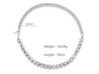 Casual Simple Style Classic Style Round 304 Stainless Steel Beaded Unisex Necklace main image 2