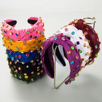 Women's Elegant Geometric Colorful Alloy Cloth Plating Inlay Glass Drill Hair Band main image 1
