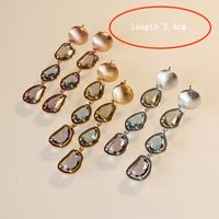 1 Pair Ig Style Commute Geometric Inlay Copper Gem Drop Earrings main image 2