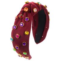 Women's Elegant Geometric Colorful Alloy Cloth Plating Inlay Glass Drill Hair Band sku image 2