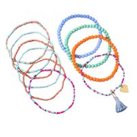 Beach Color Block Heart Shape Alloy Rhinestone Glass Women's Anklet main image 5