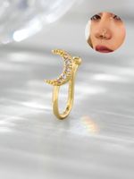 Hip-hop Moon Alloy Zircon Nose Ring In Bulk main image 5